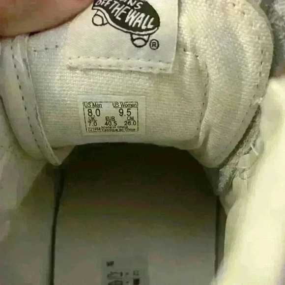 Vans SK8-Hi CAP Glitter Mix White Crocodile Embossed Size 8.0 Men, 9.5 Women - Picture 11 of 12